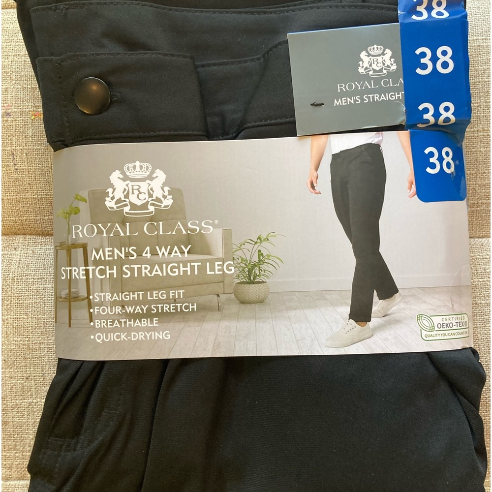 Royal Class, Men’s 4 Way Stretch Straight Leg Pants